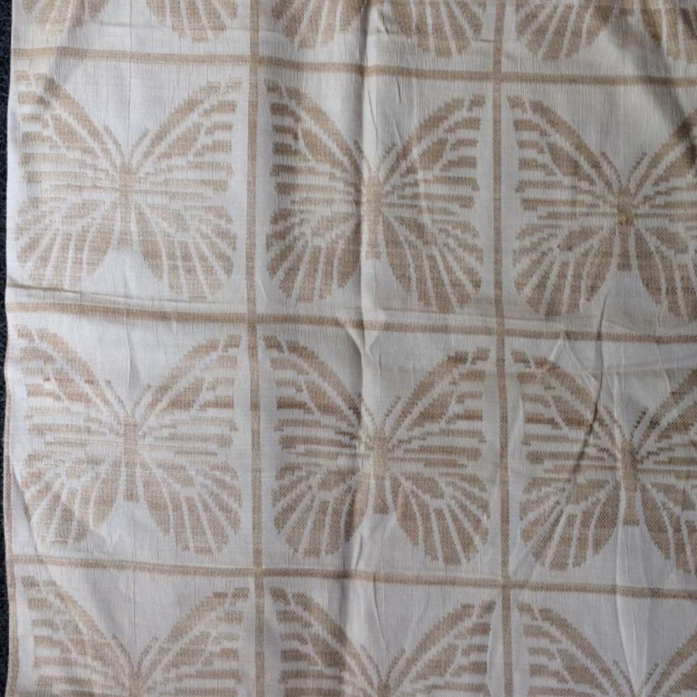 Vintage Kravet Butterfly Embroidered Silk Fabric
